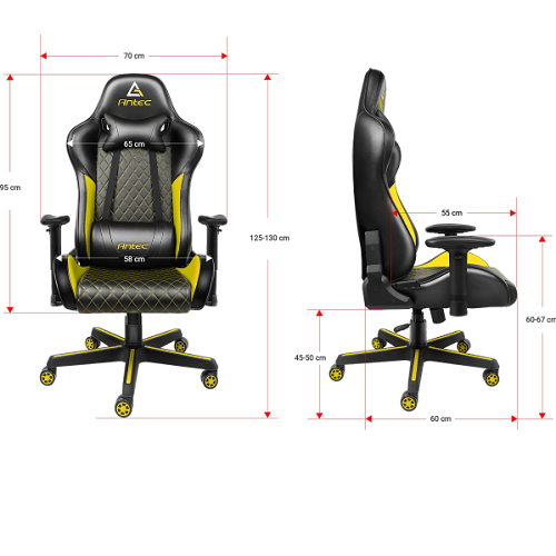 כיסא לגיימרים כיסא גיימינג שחור/צהוב אנטק ANTEC T1 SPORT BLACK/YELLOW